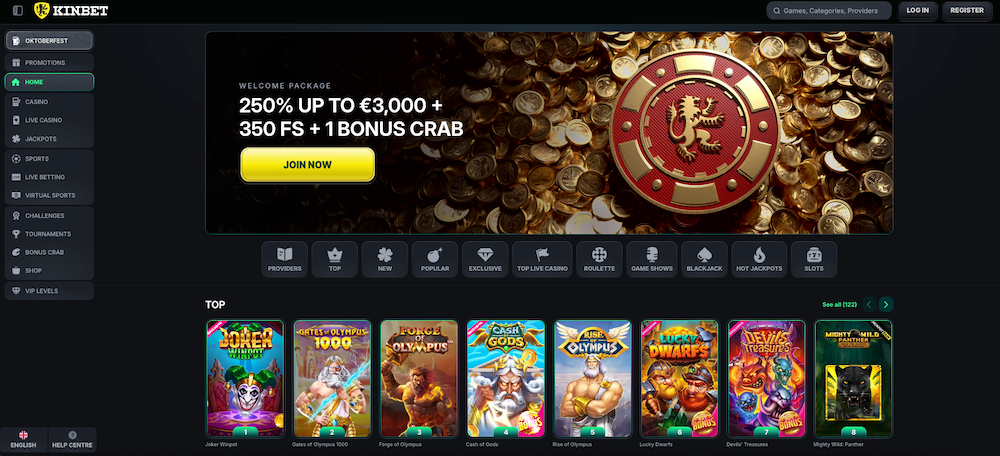 KinBet homepage